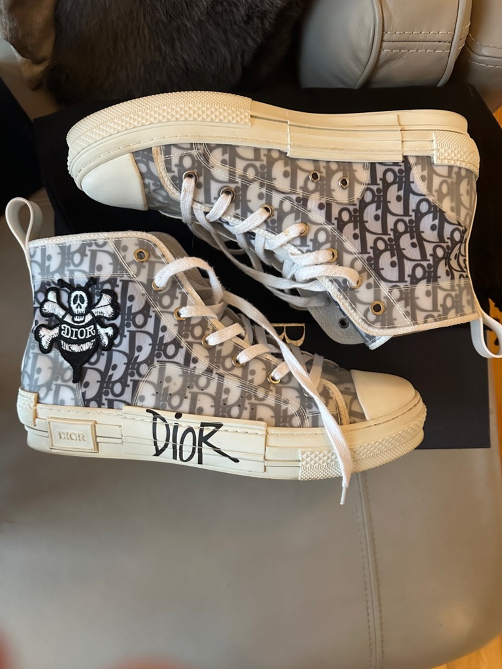Mens US 13 / EU 46 Dior x Shawn Stüssy B23 High Top Sneakers, Worn - Picture 2 of 14